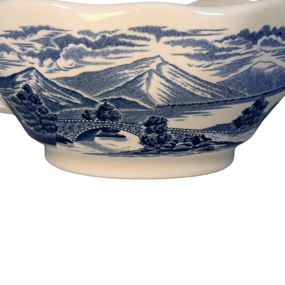 Royal Warwick Loch Maree Gravy Boat Lochs of Scotland Blue White England MCM - Picture 9 of 14
